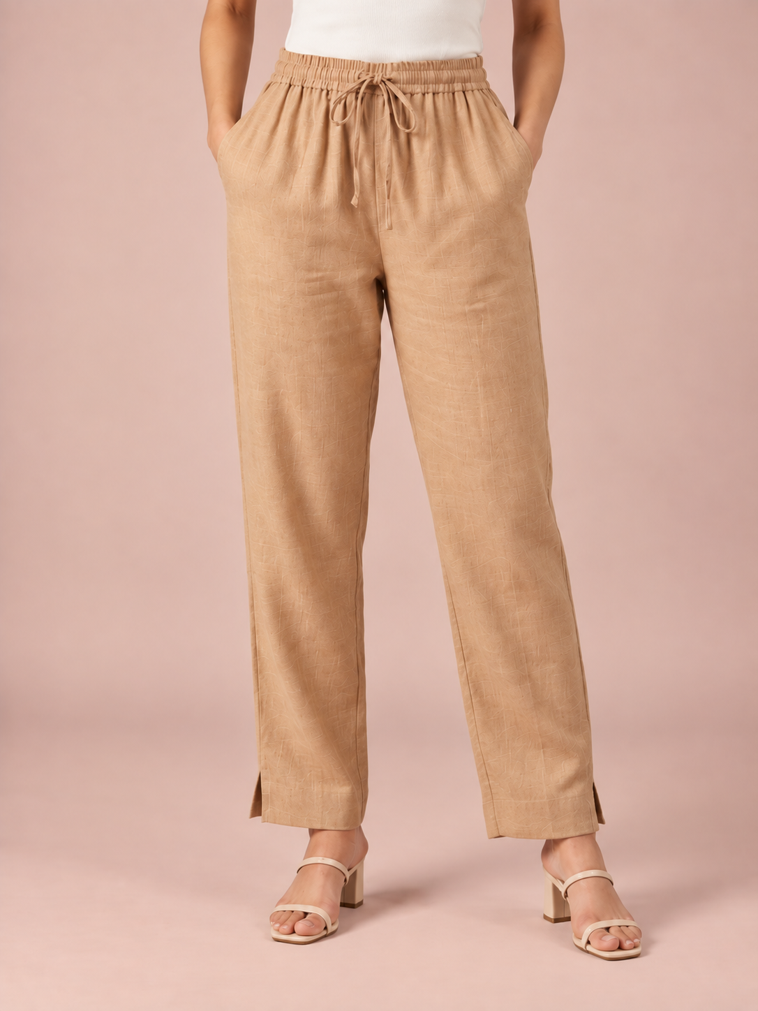 Beige Linen Pant