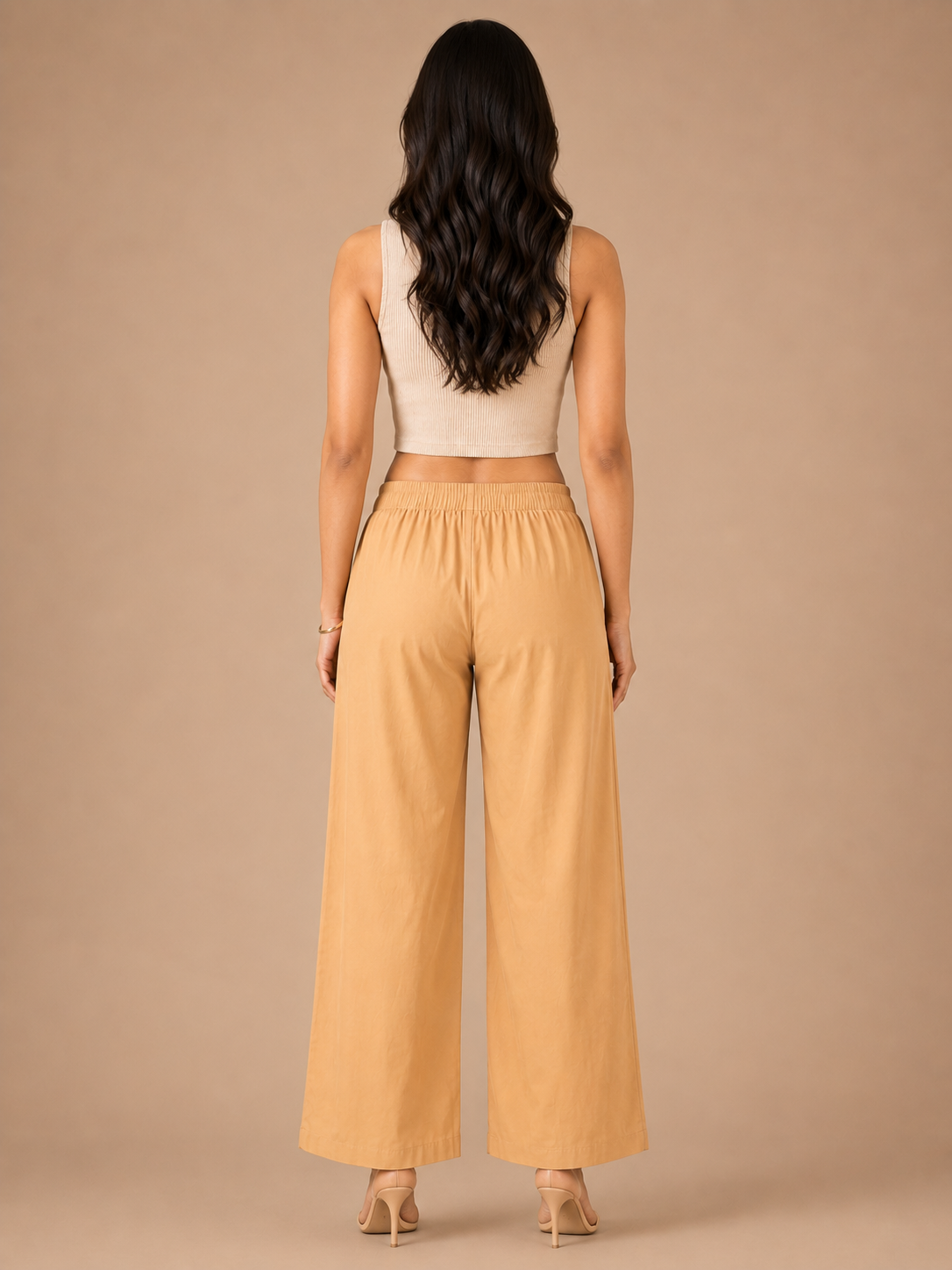 Beige Pocket Premium Rayon Palazzo