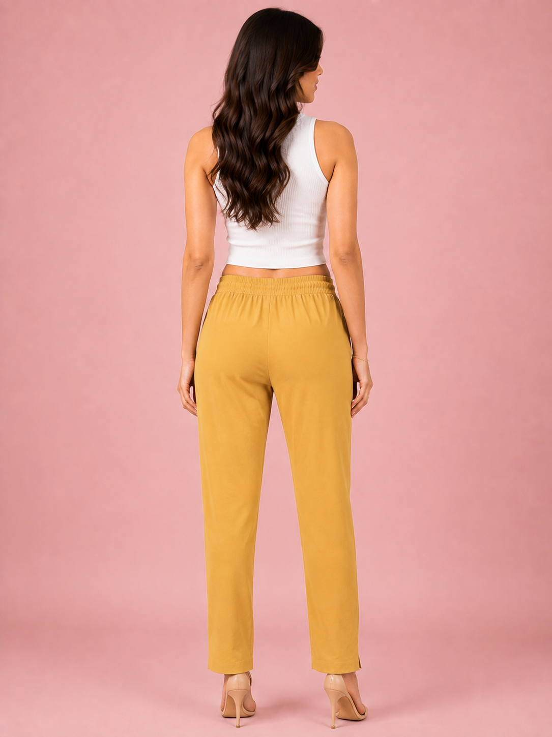 Beige Premium Rayon Narrow Fit Palazzo