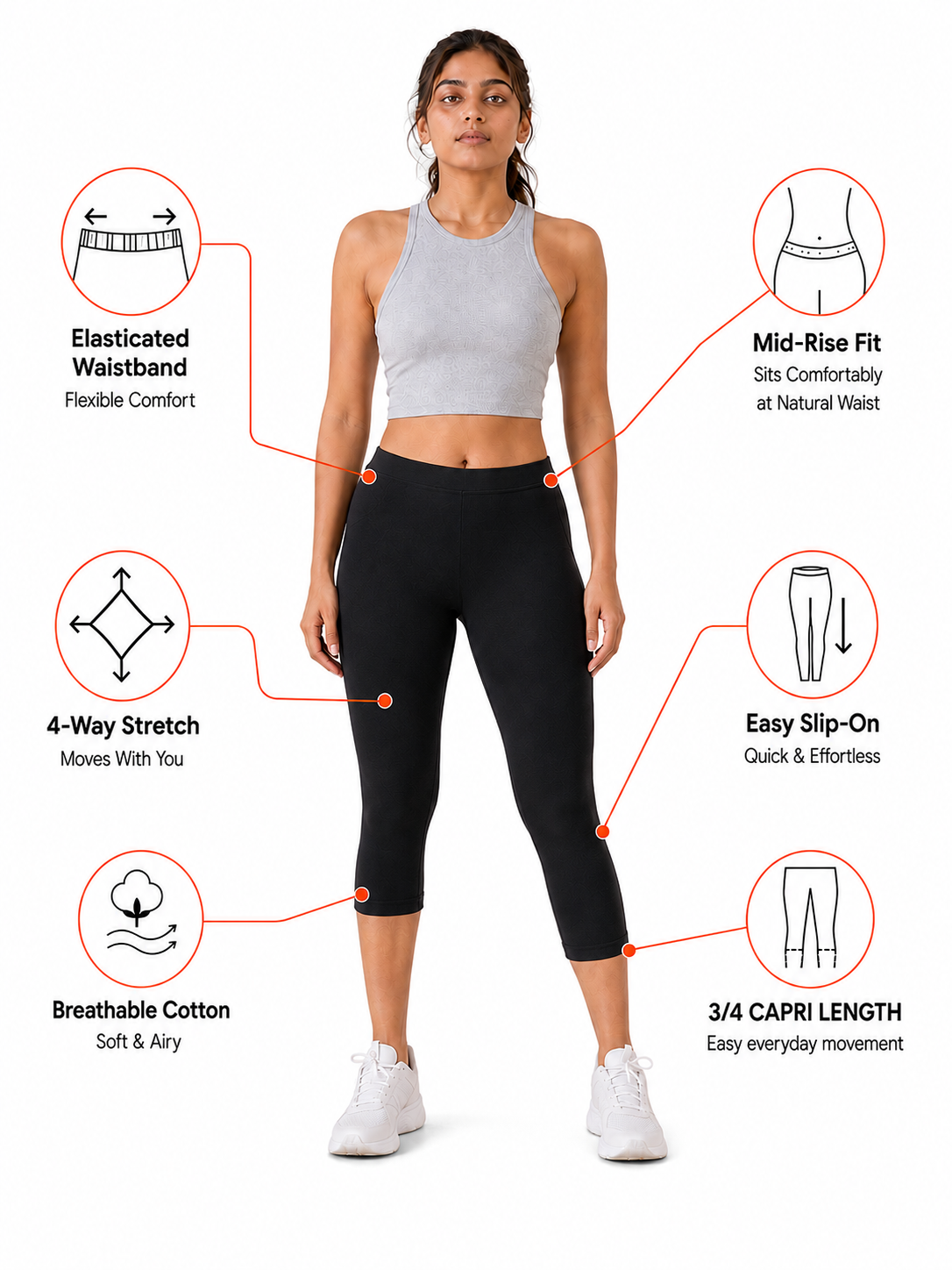Black 3/4th Leggings