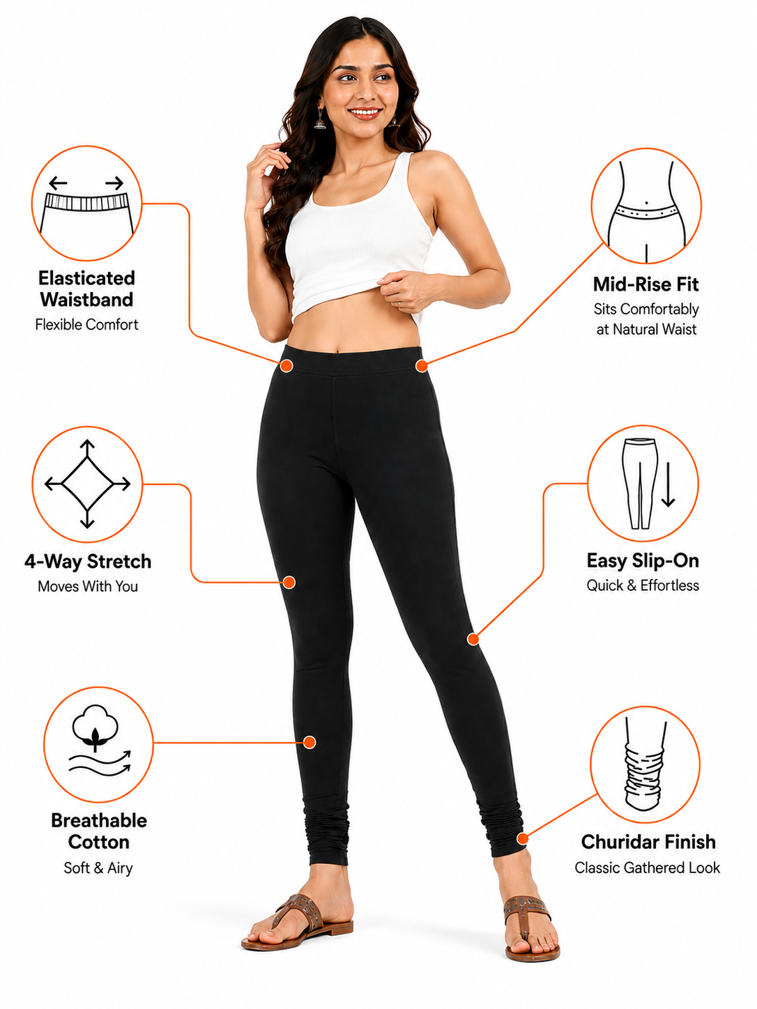 Black Chudidar Leggings