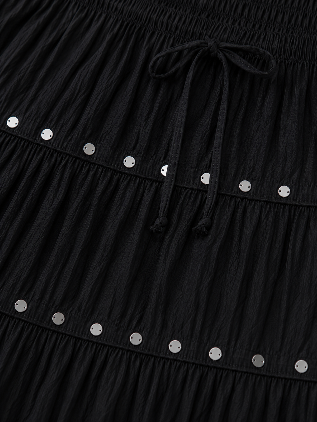 Black Cotton Solid Silver Sequin 10mtr Skirt