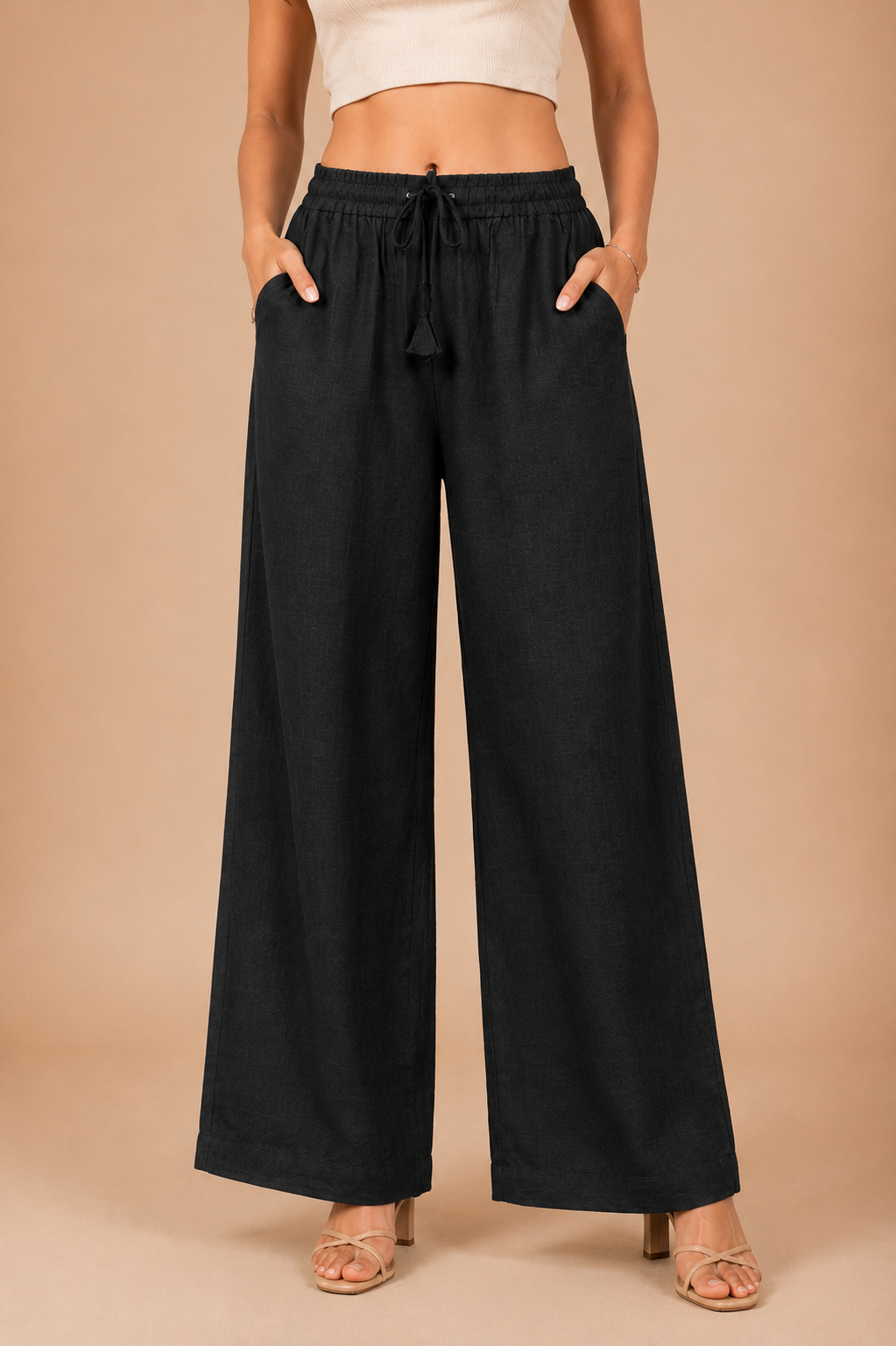 Black Linen Palazzo