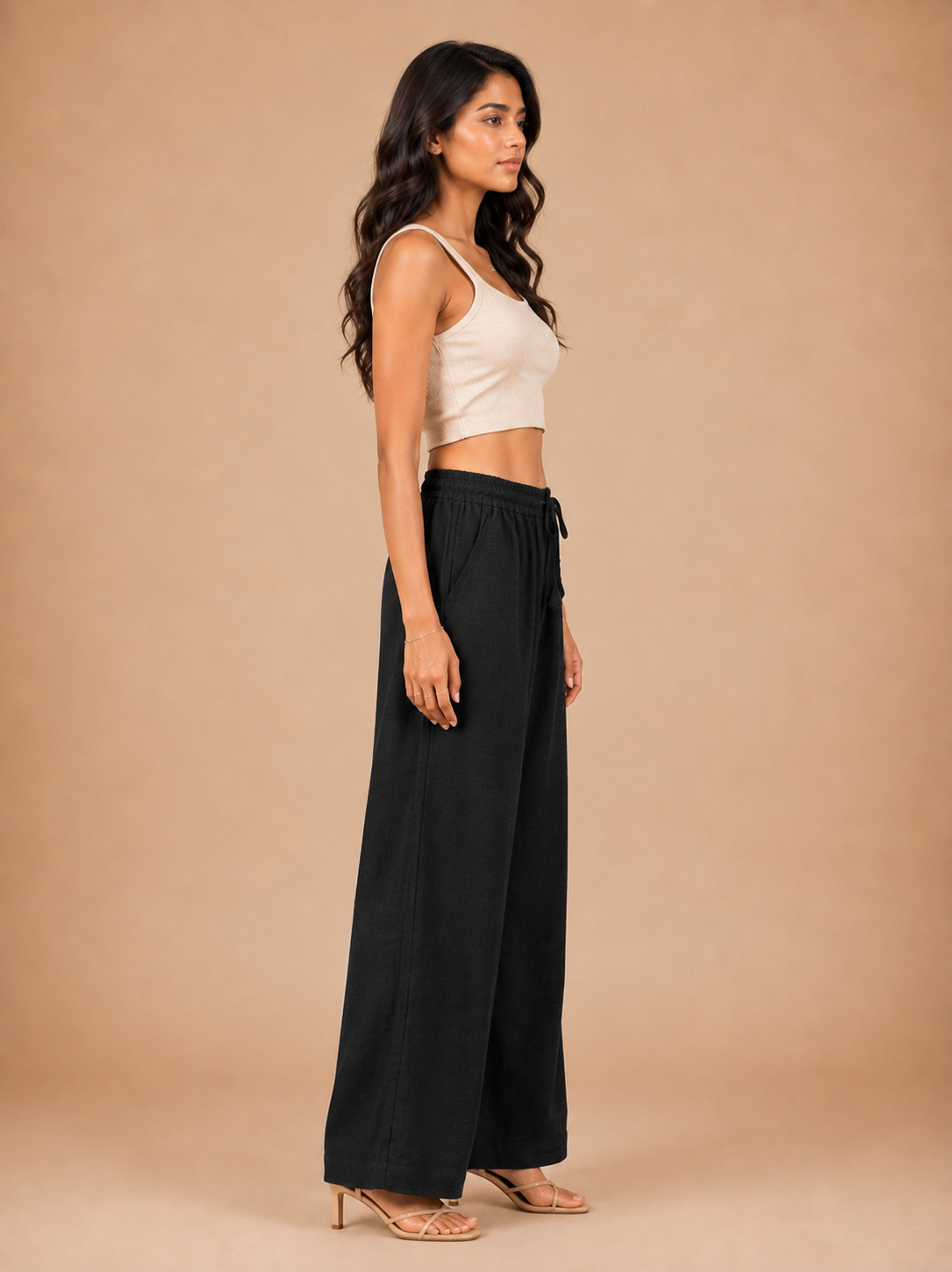 Black Linen Palazzo