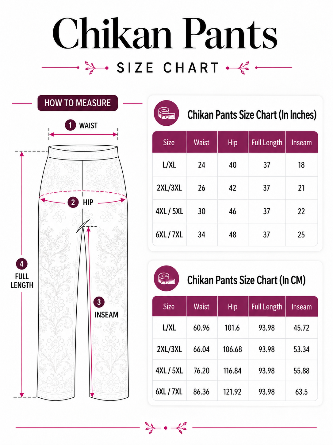 Black Rayon Chikan Pant