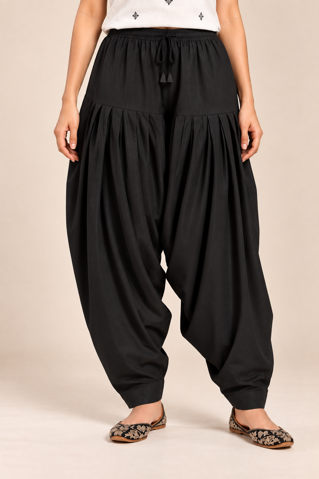Black Rayon Full Patiala Salwar