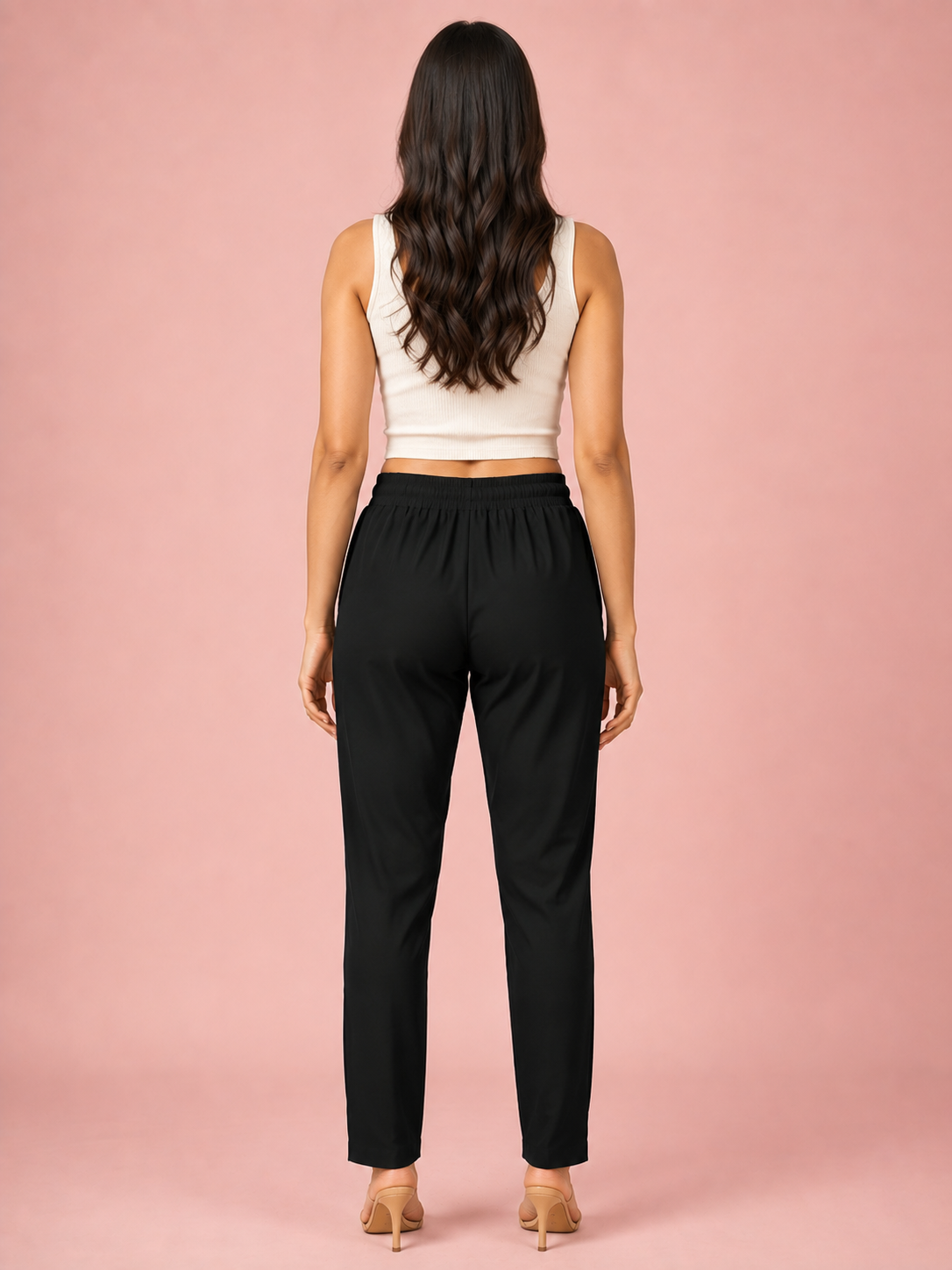 Black Premium Rayon Narrow Fit Palazzo