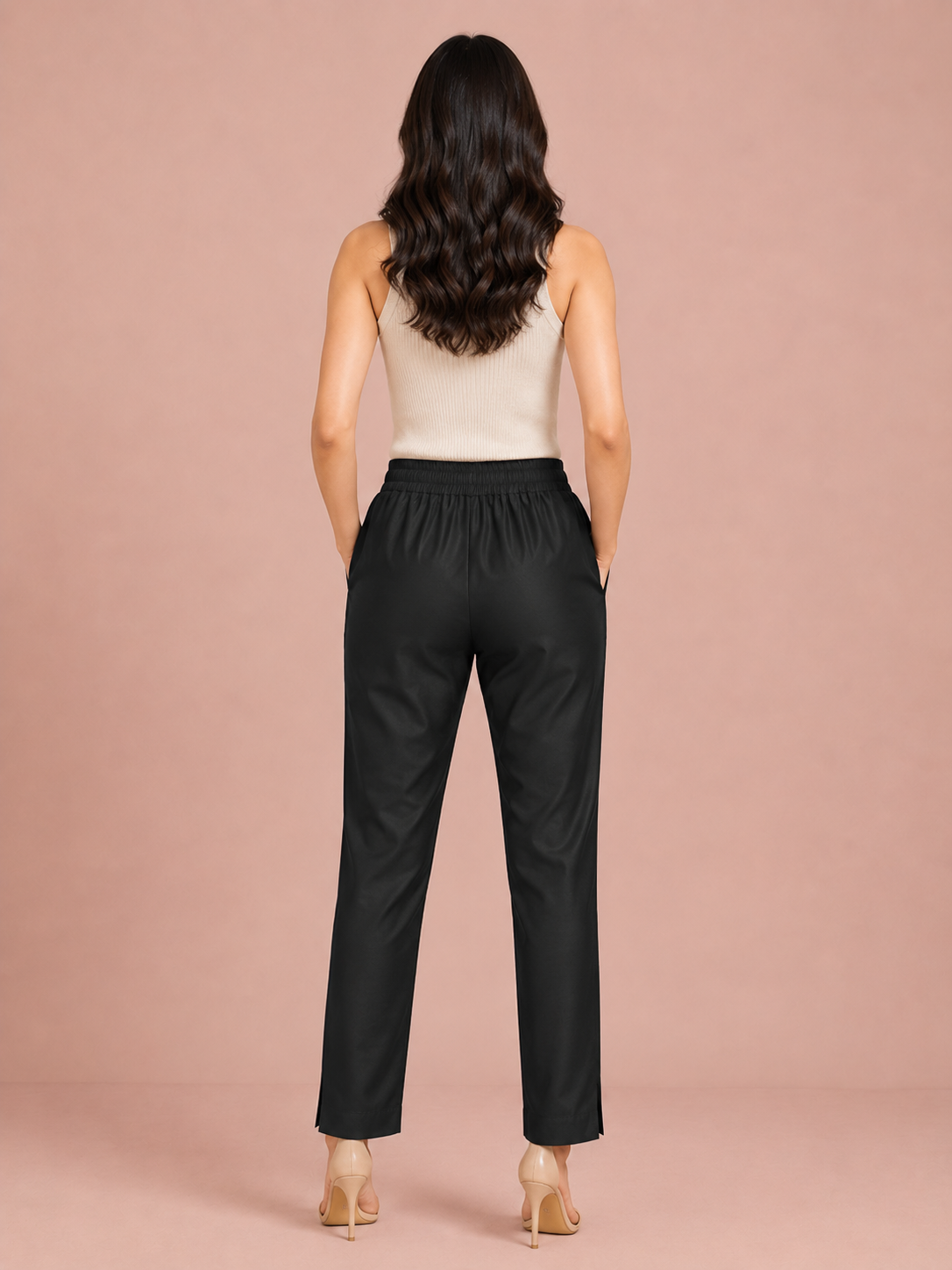Black Rayon Silk Pants