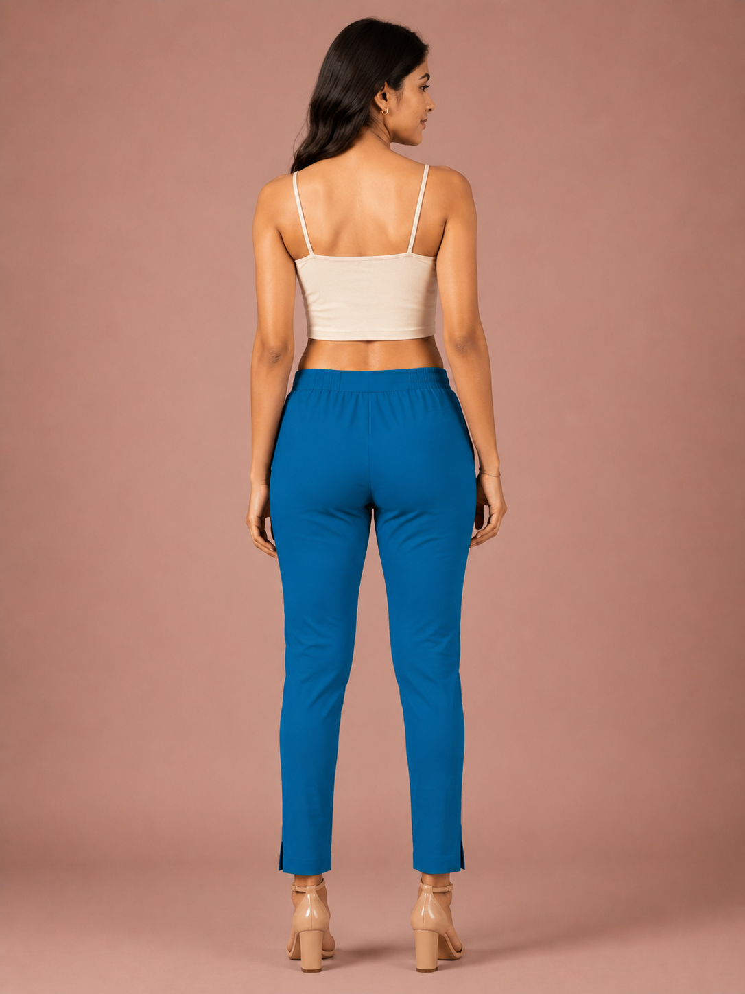 Blue Lycra Stretch Pant