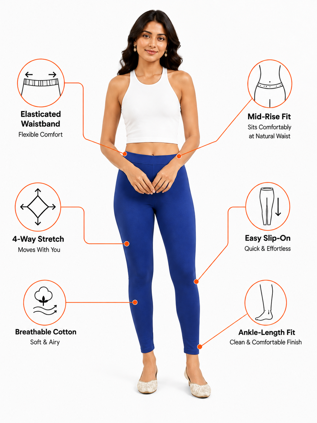 Blue Rain Ankle Length Leggings