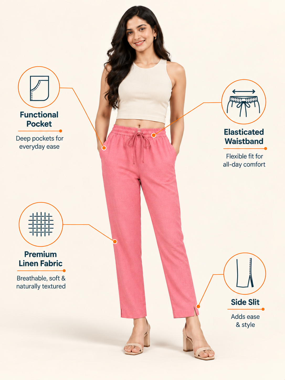 Blush Pink Linen Pant