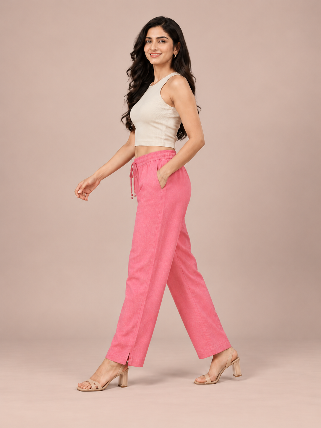 Blush Pink Linen Pant