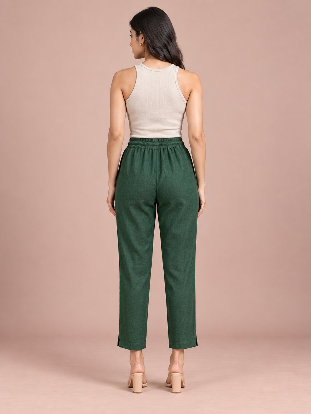 Bottle Green Linen Pant