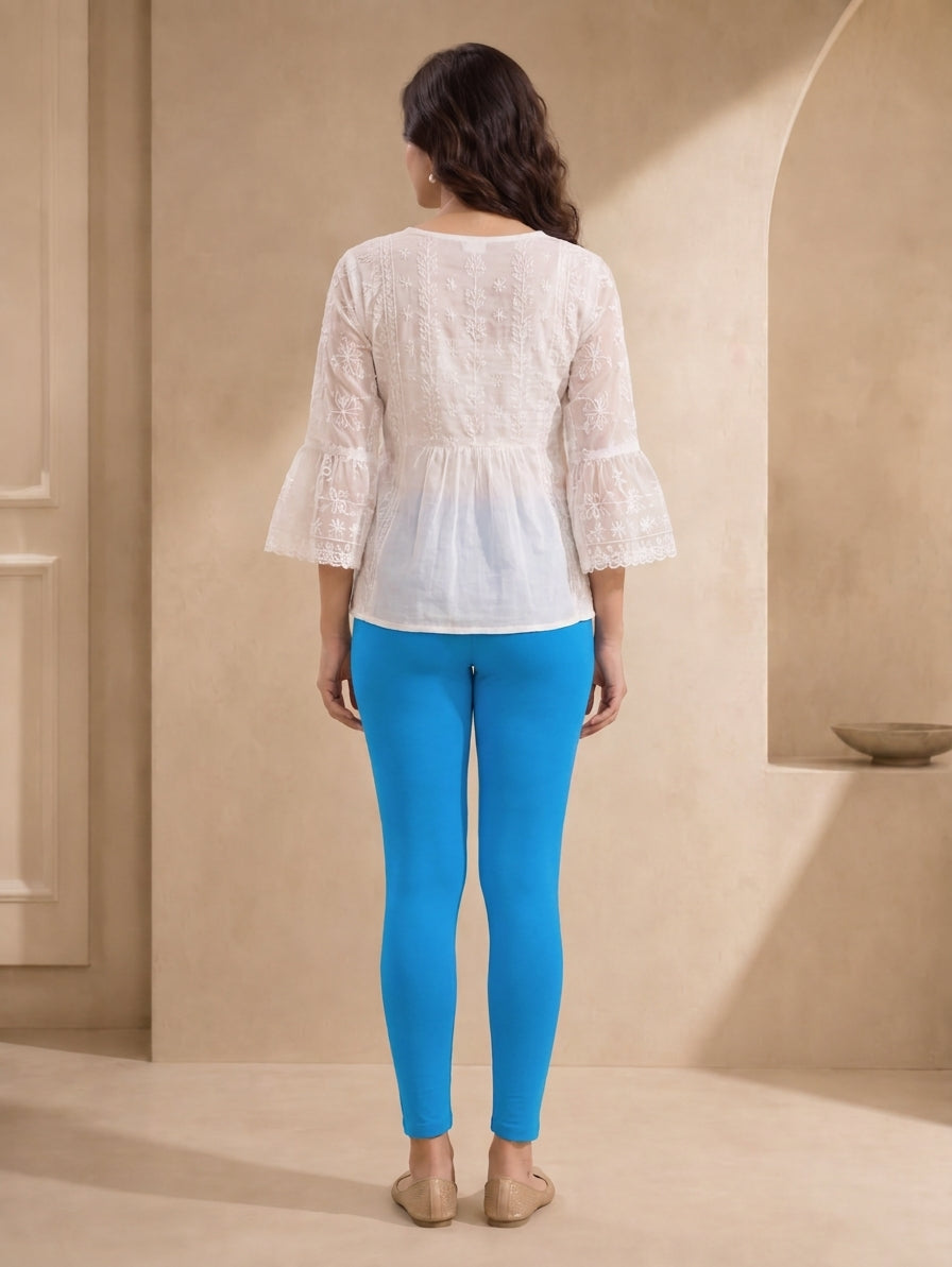 Brilliant Blue Ankle Length Leggings