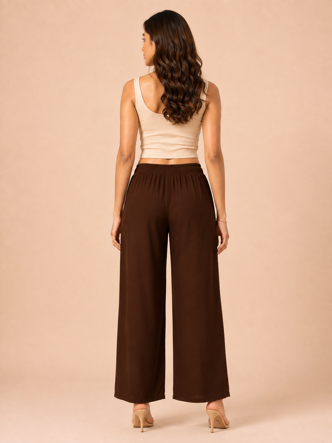 Brown Pocket Premium Rayon Palazzo