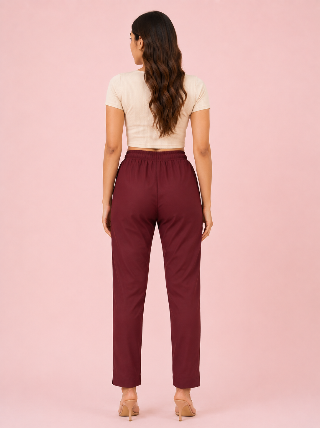 Burgundy Premium Rayon Narrow Fit Palazzo