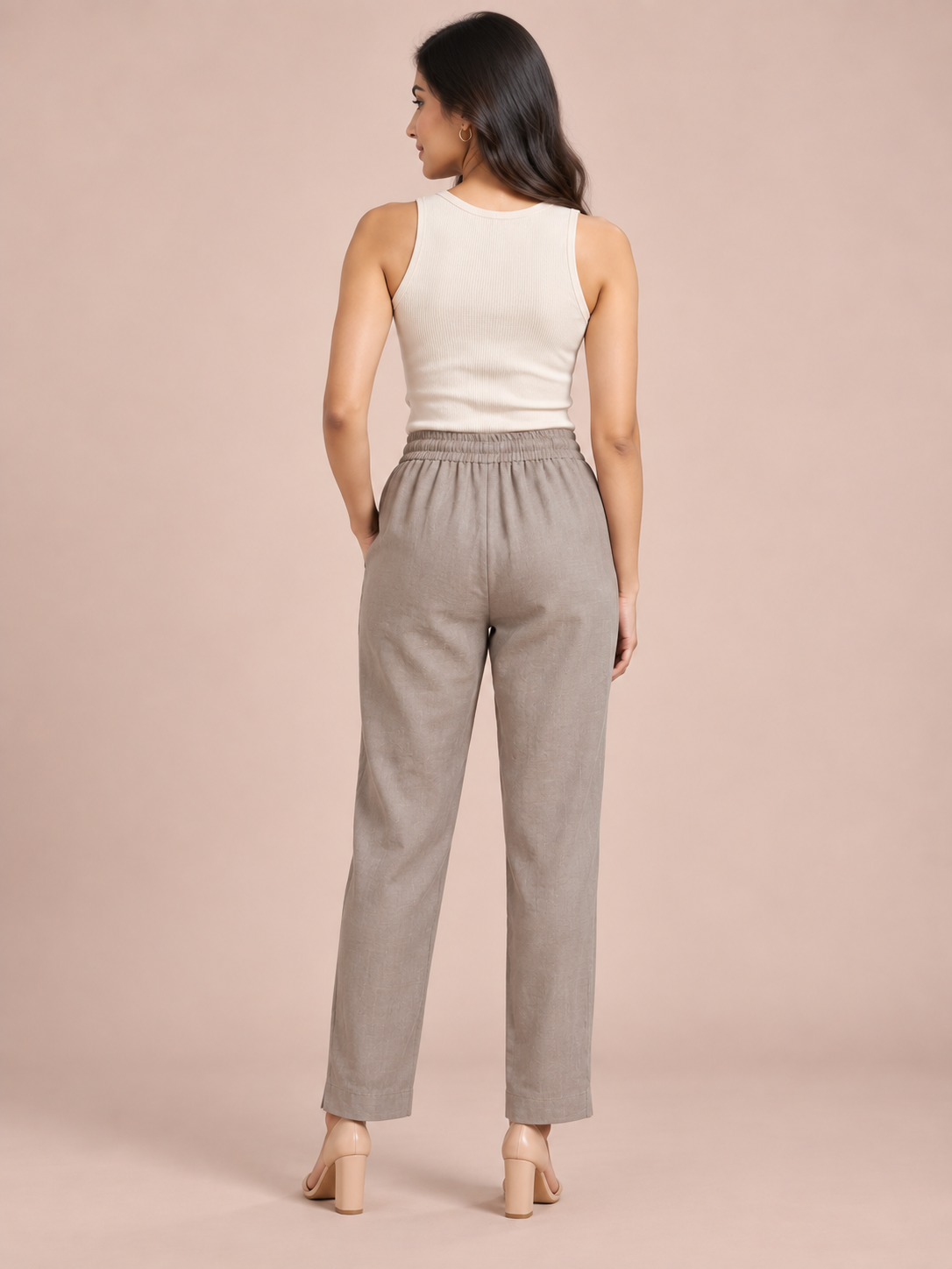 C.Grey Linen Pant