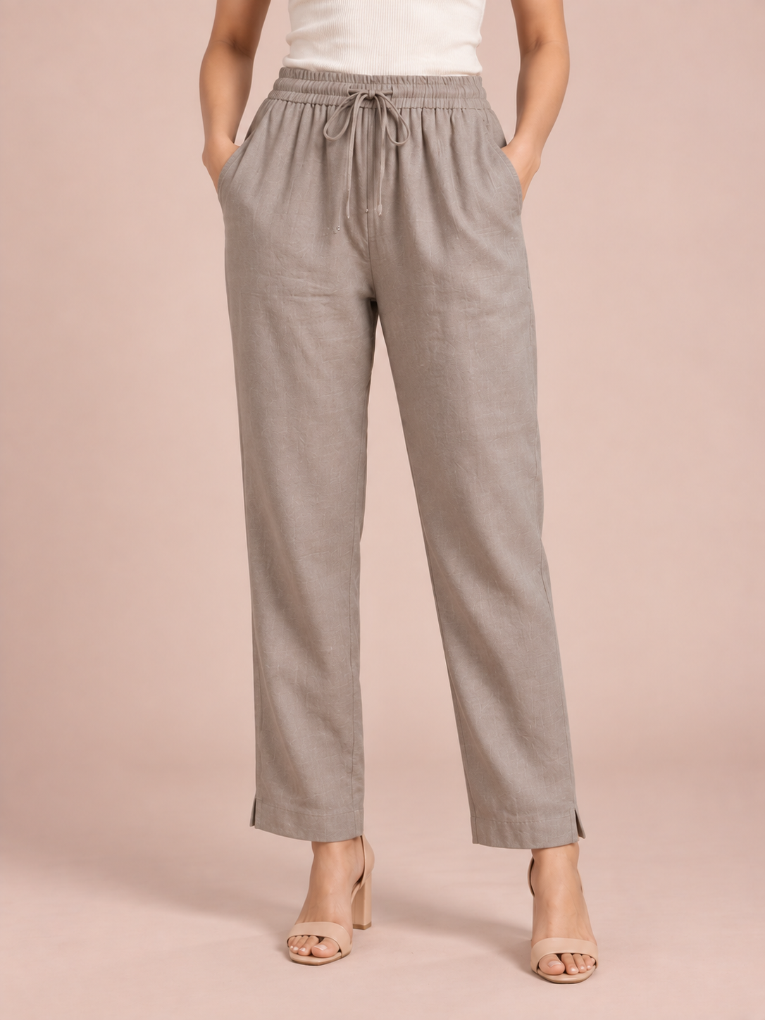 C.Grey Linen Pant