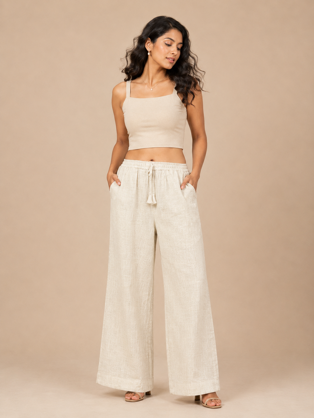 Cream Linen Palazzo