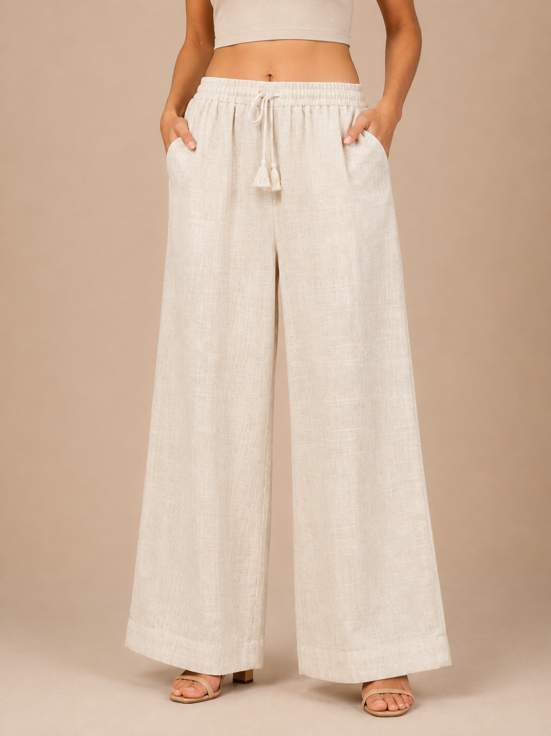 Cream Linen Palazzo