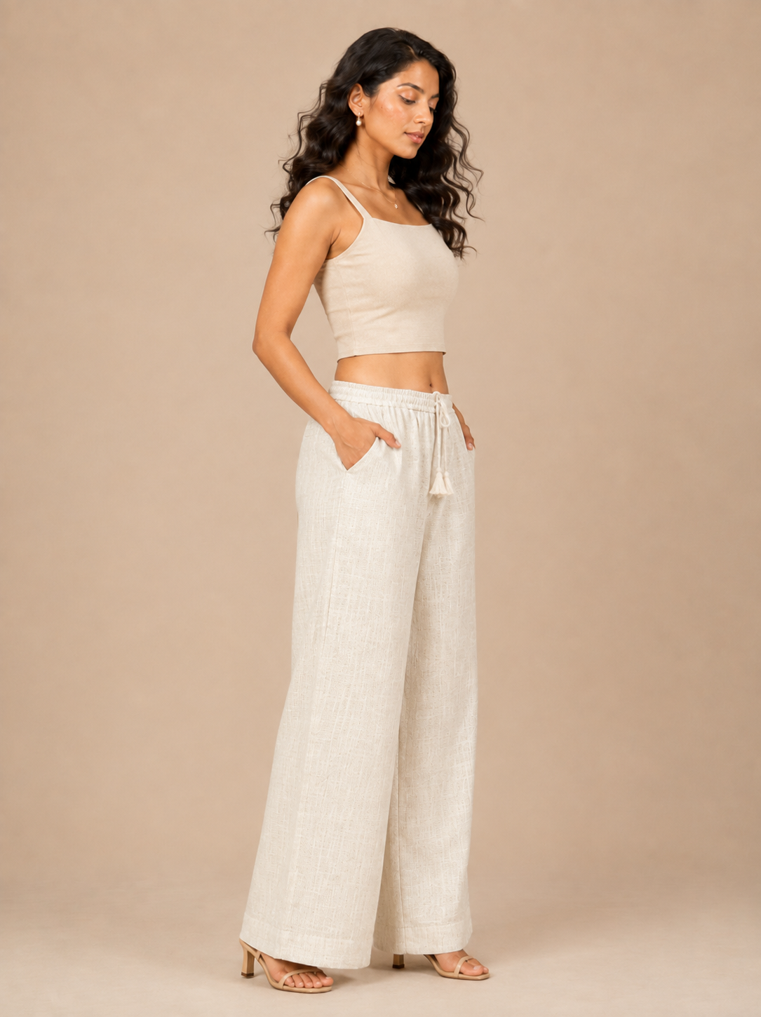 Cream Linen Palazzo