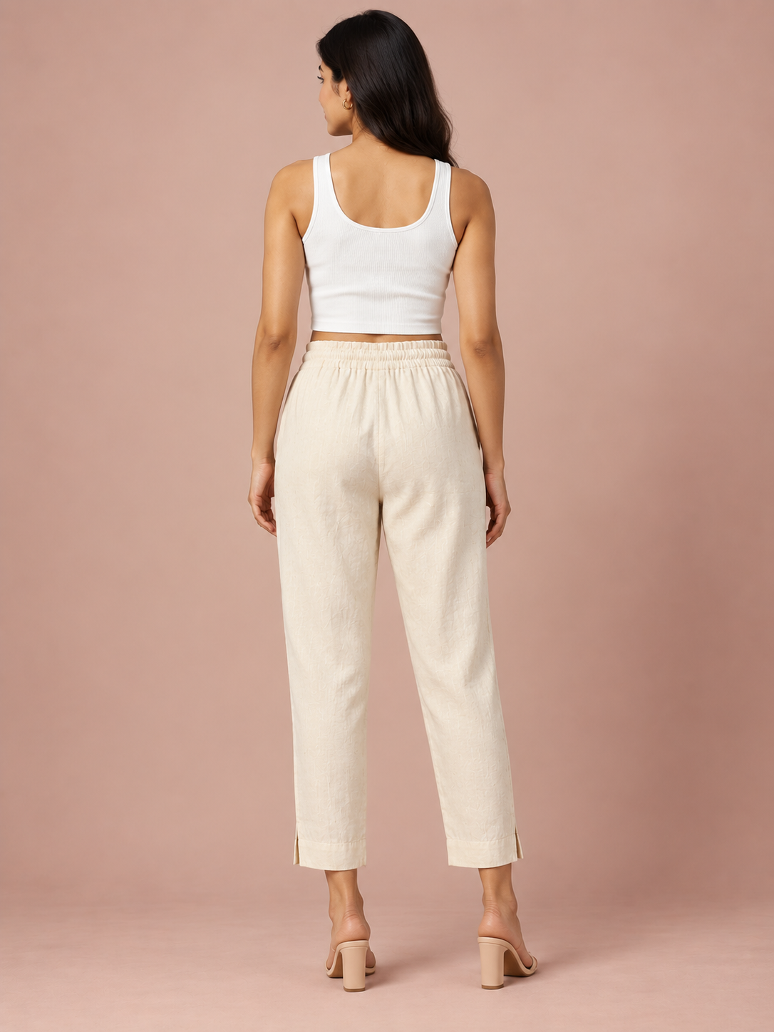 Cream Linen Pant