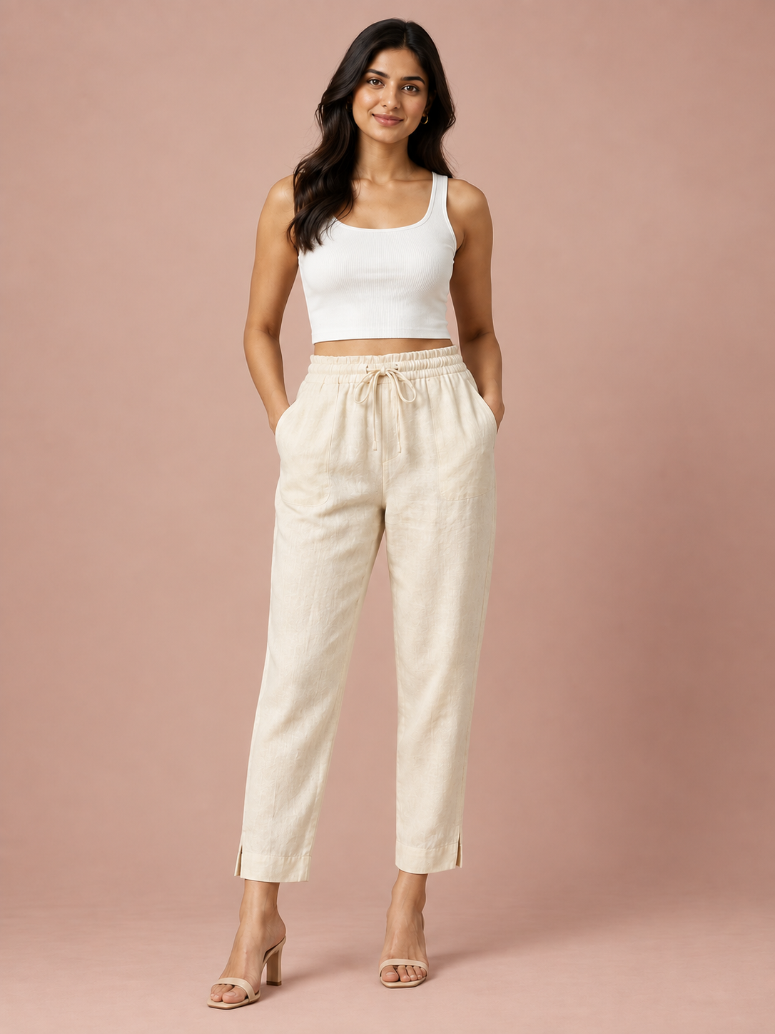Cream Linen Pant