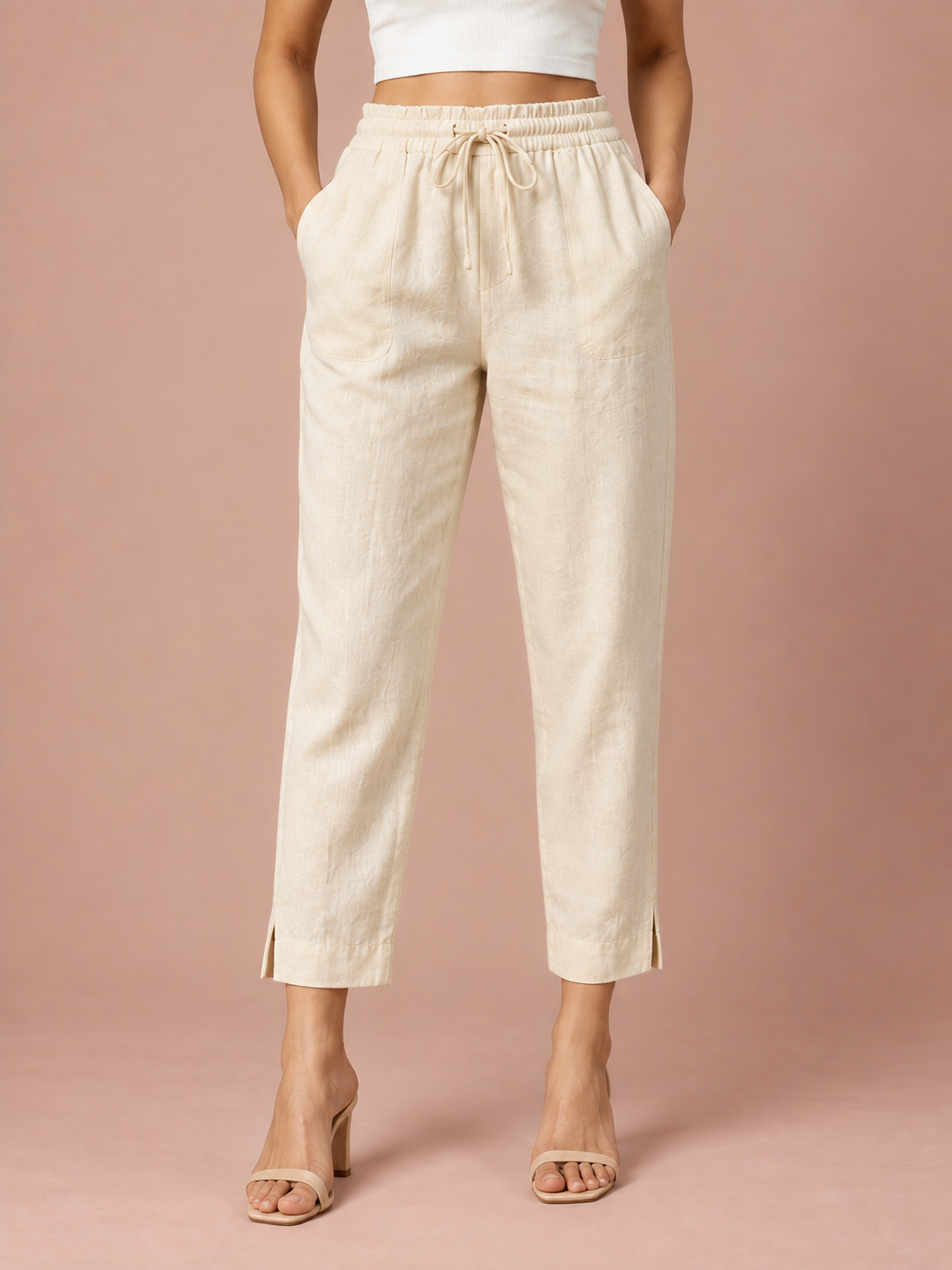 Cream Linen Pant