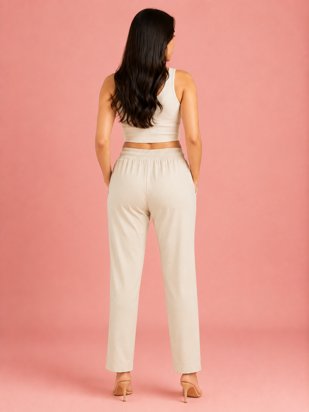Cream Premium Rayon Narrow Fit Palazzo