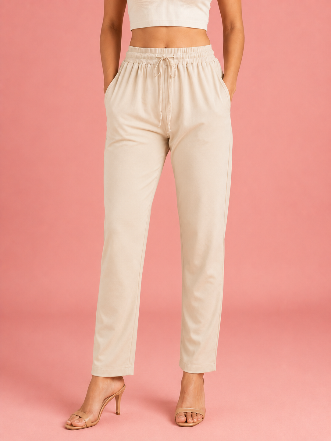 Cream Premium Rayon Narrow Fit Palazzo