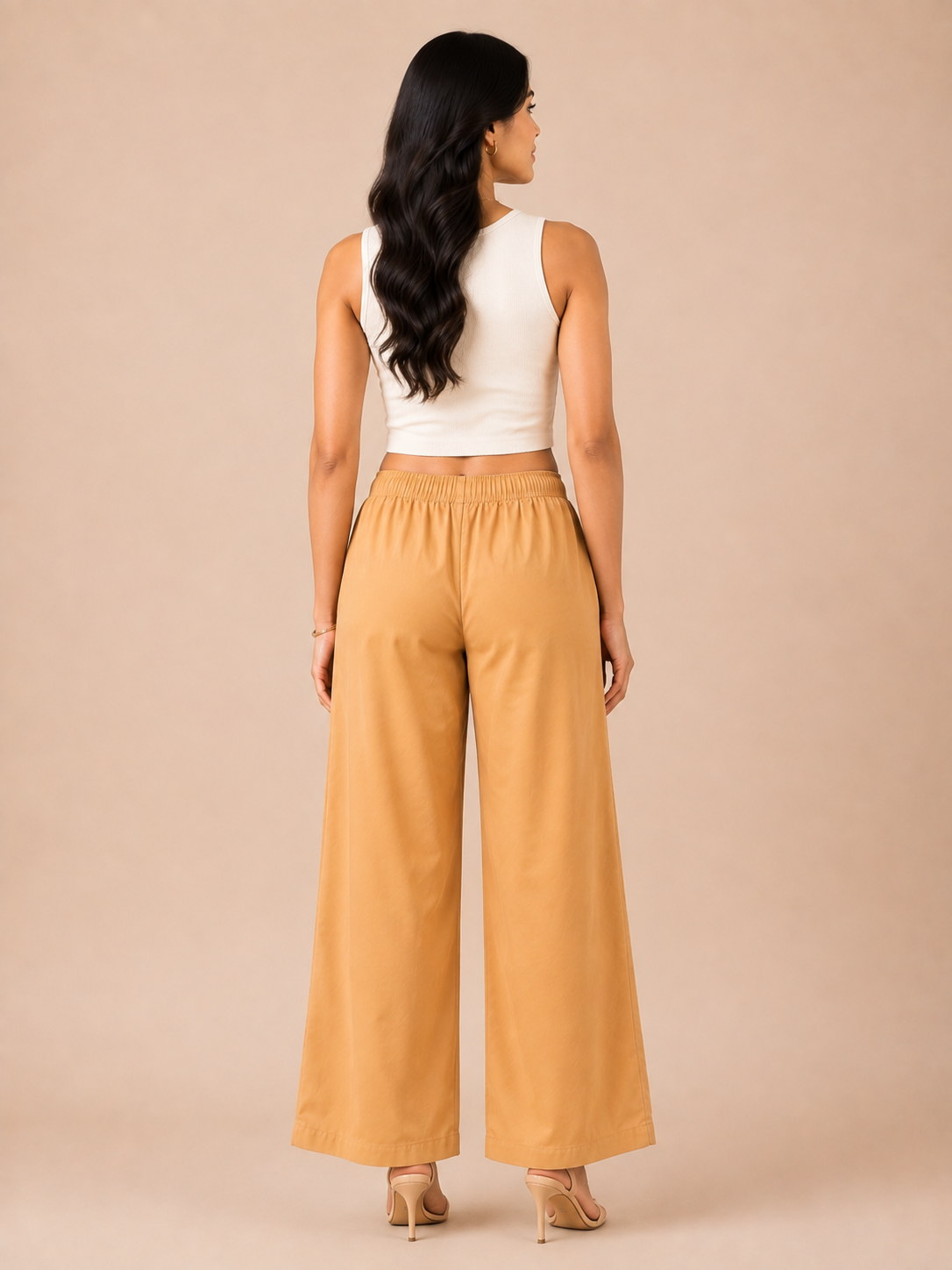 Dark Beige Pocket Premium Rayon Palazzo
