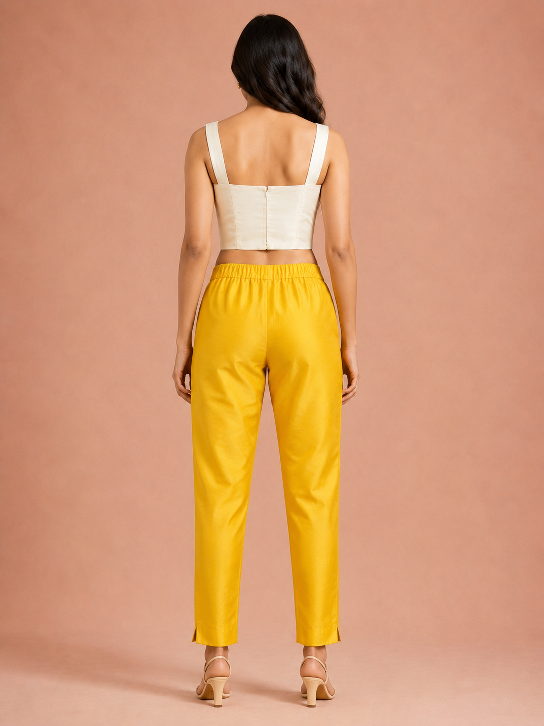 Dark Gold Tussar Silk Pant