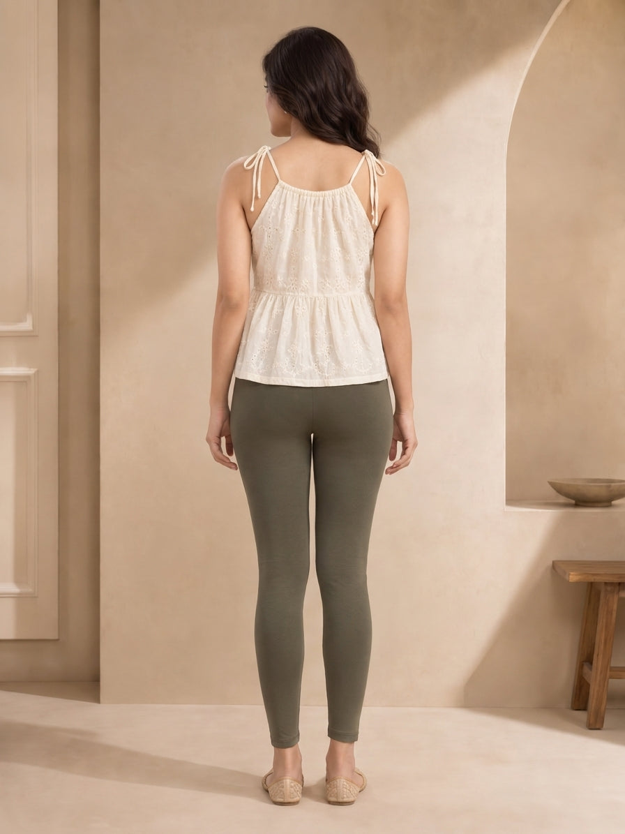 Dark Grey Ankle Length Leggings