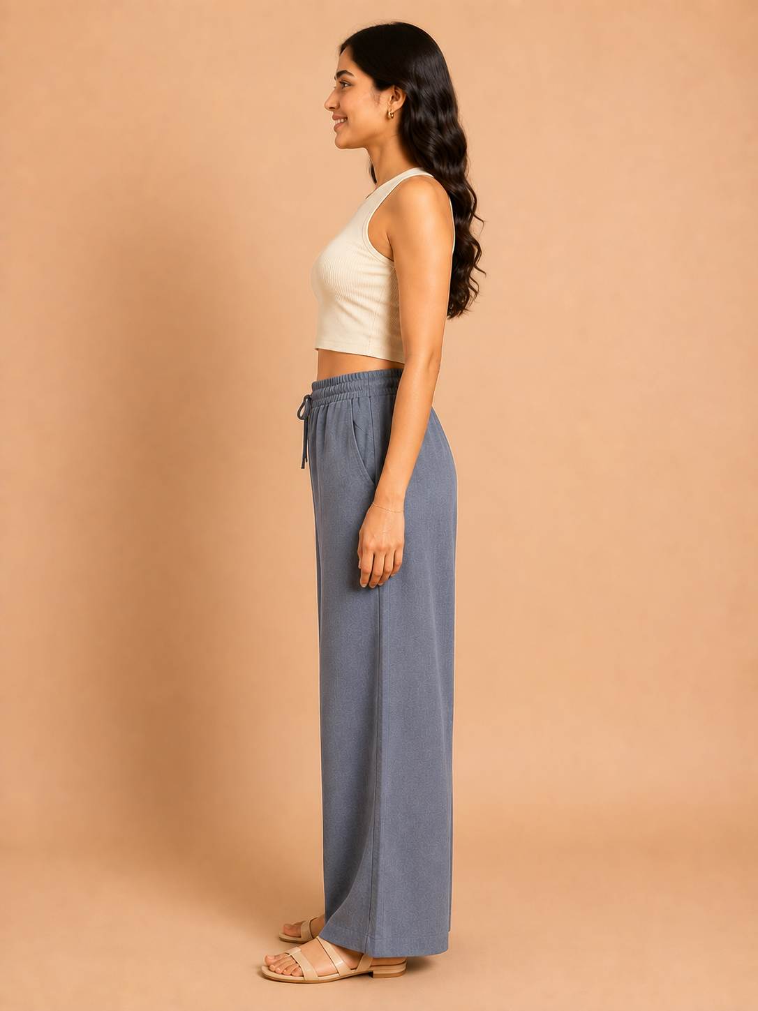 Dark Grey Linen Palazzo