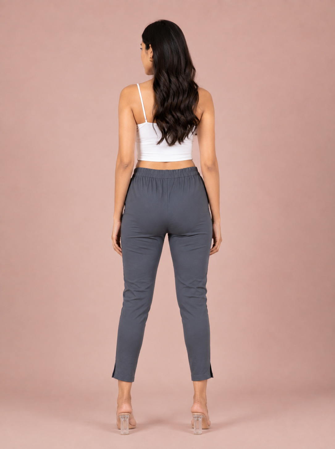 Dark Grey Lycra Stretch Pants