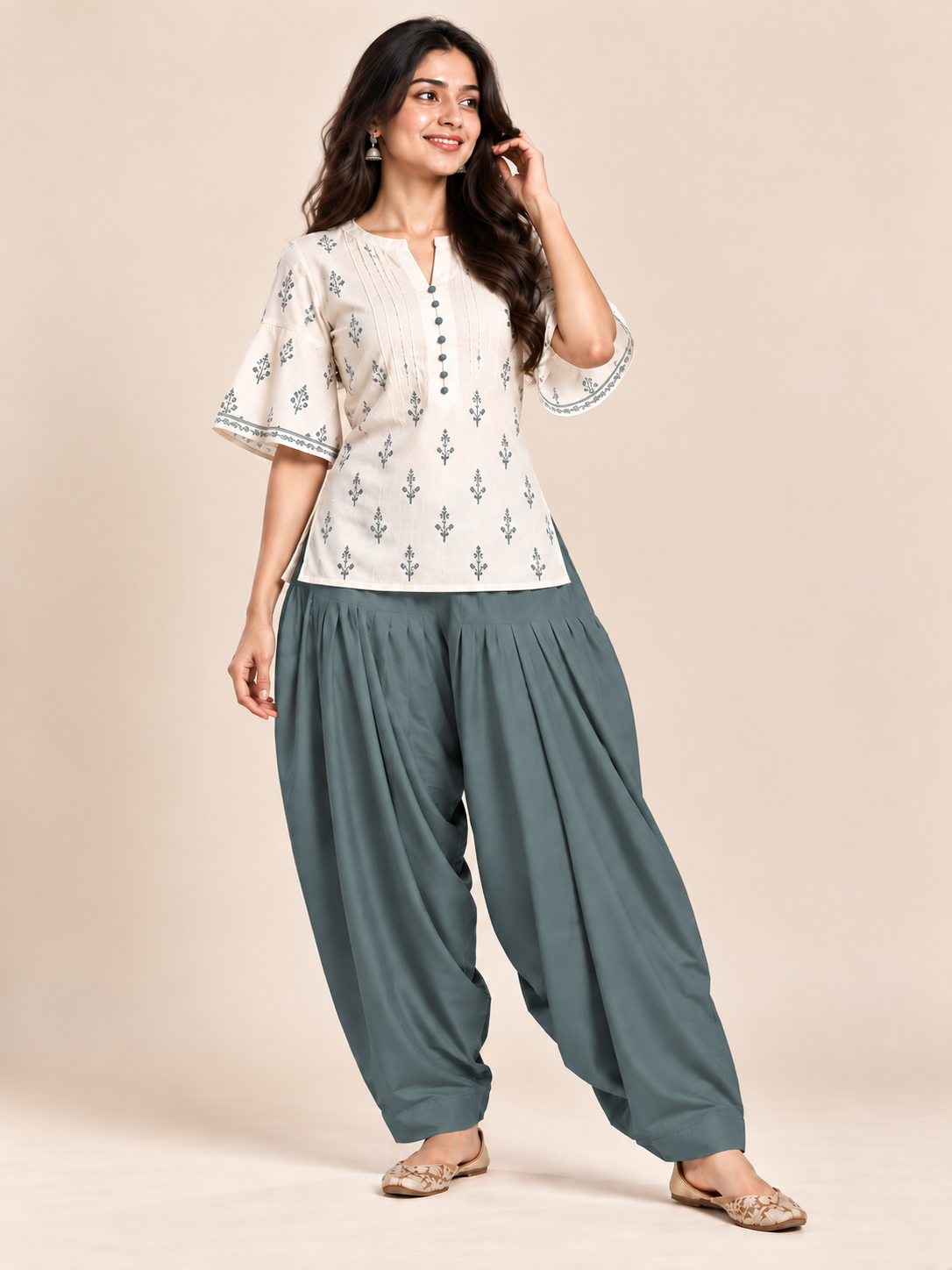 Dark Grey Rayon Full Patiala Salwar