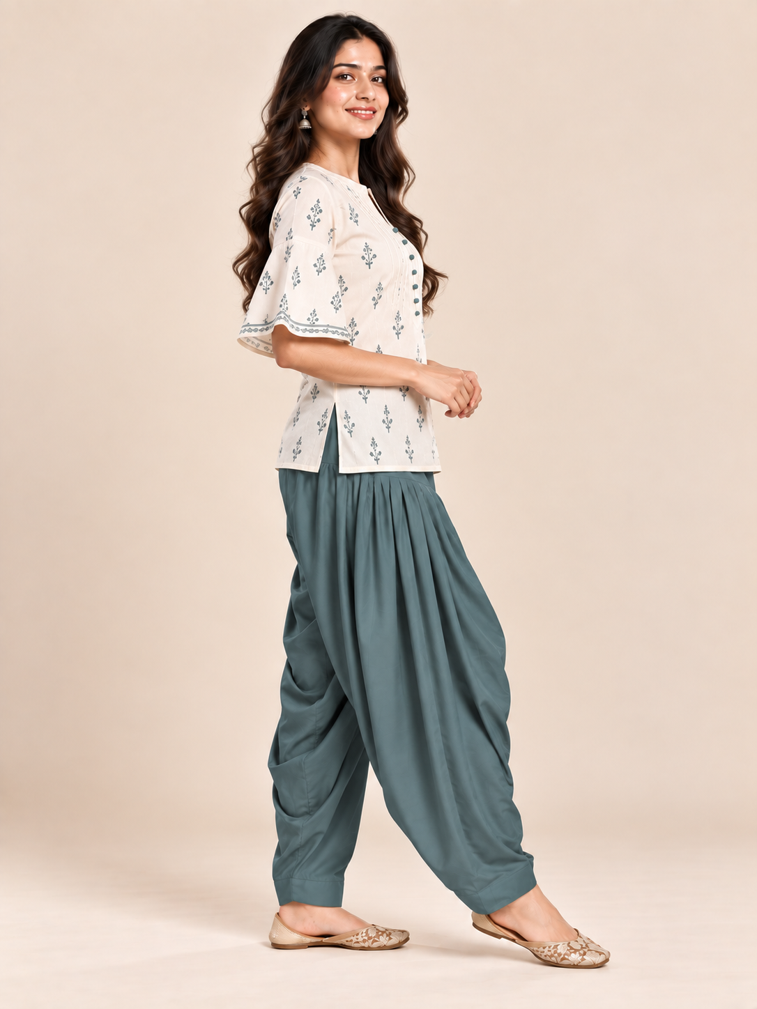 Dark Grey Rayon Full Patiala Salwar