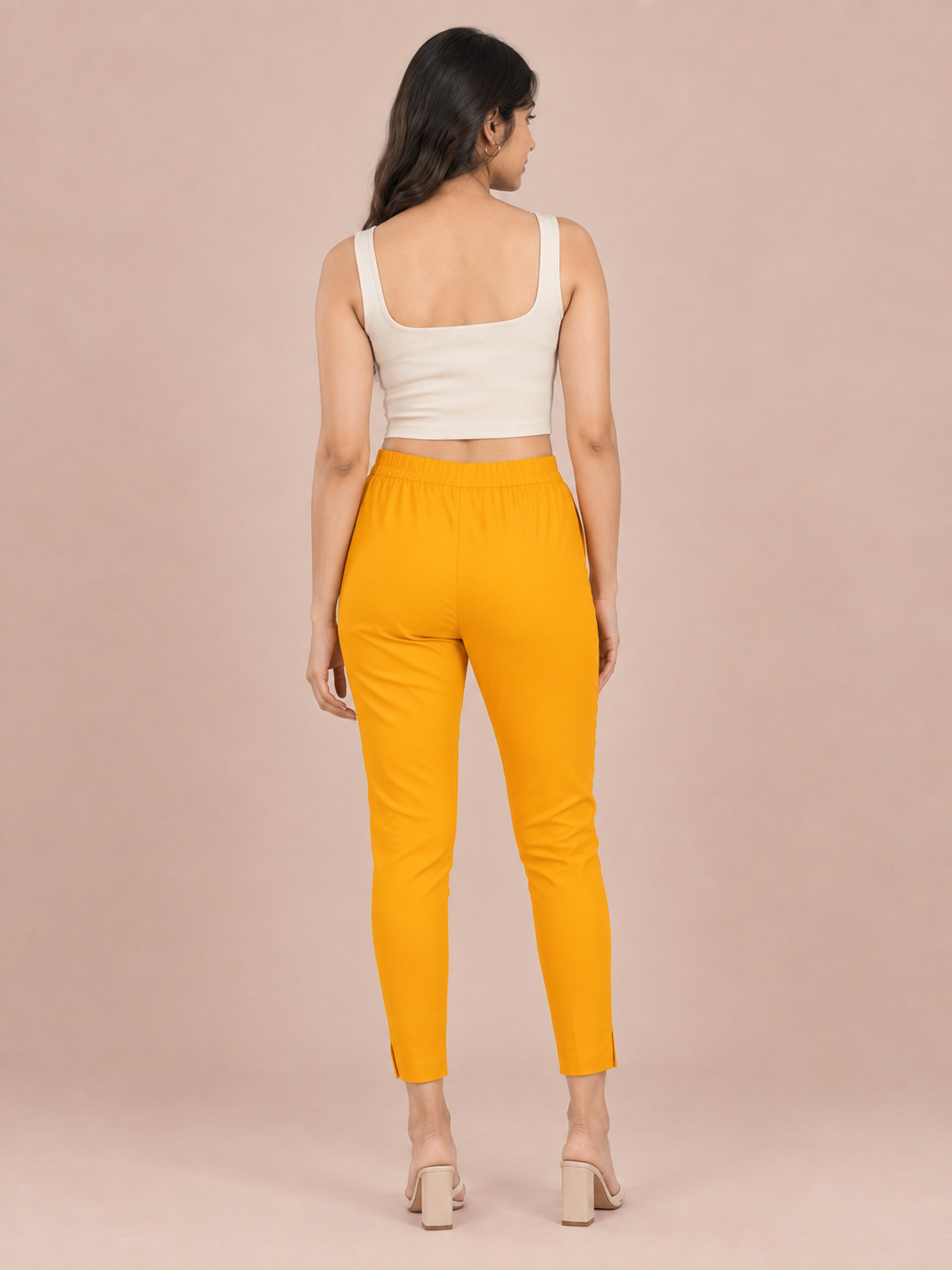 Dark Mustard Lycra Stretch Pants