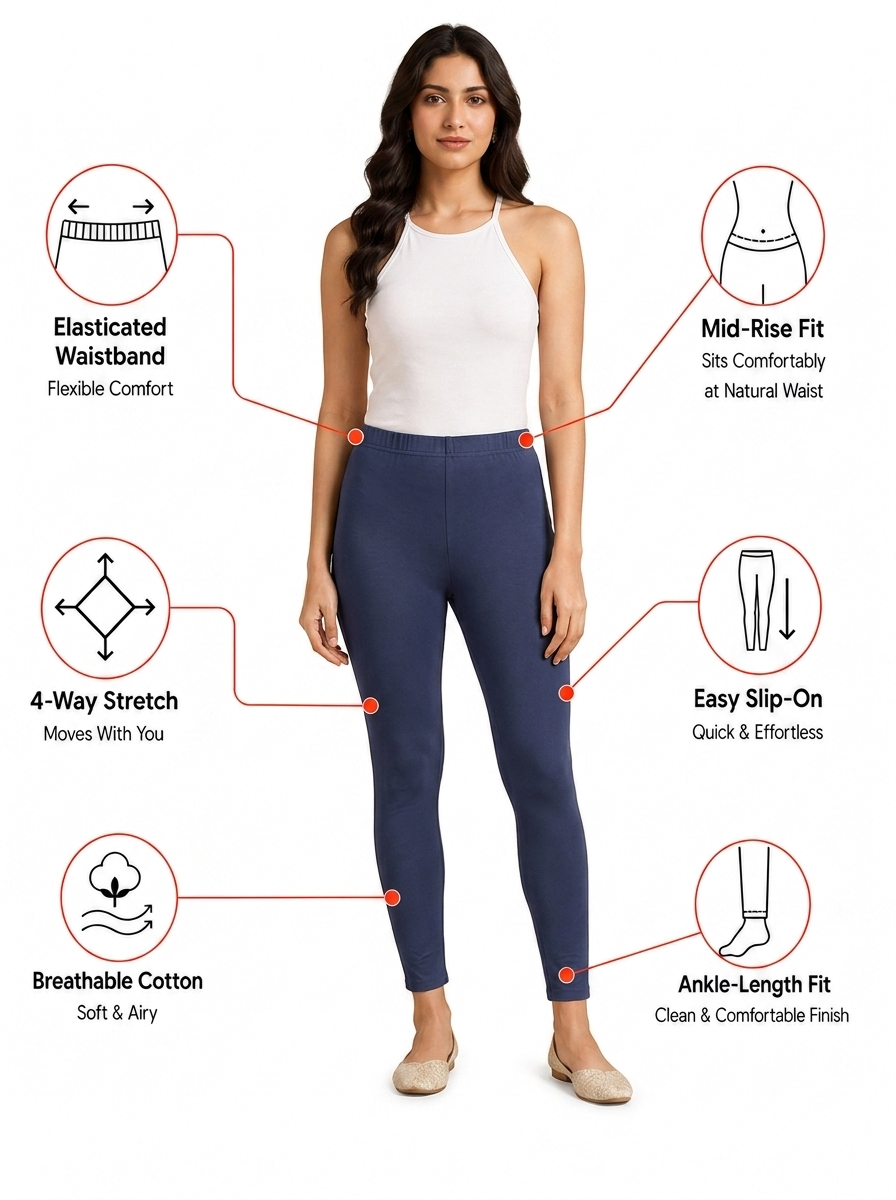 Dark Navy Ankle Length Leggings