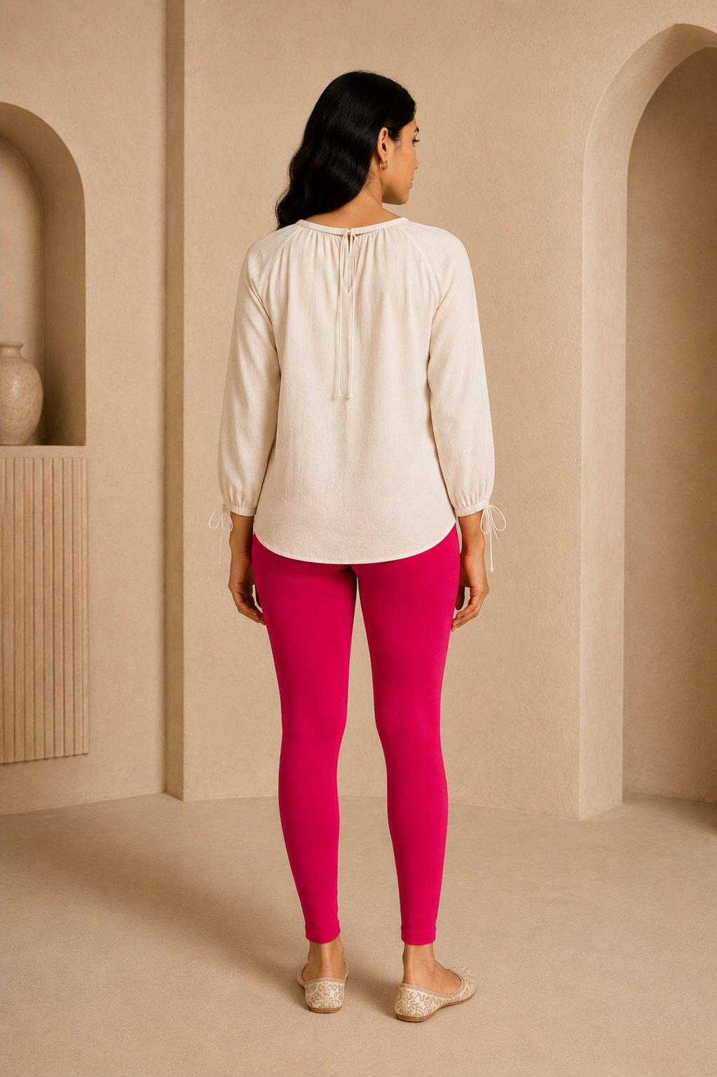 Dark Pink Ankle Length Leggings