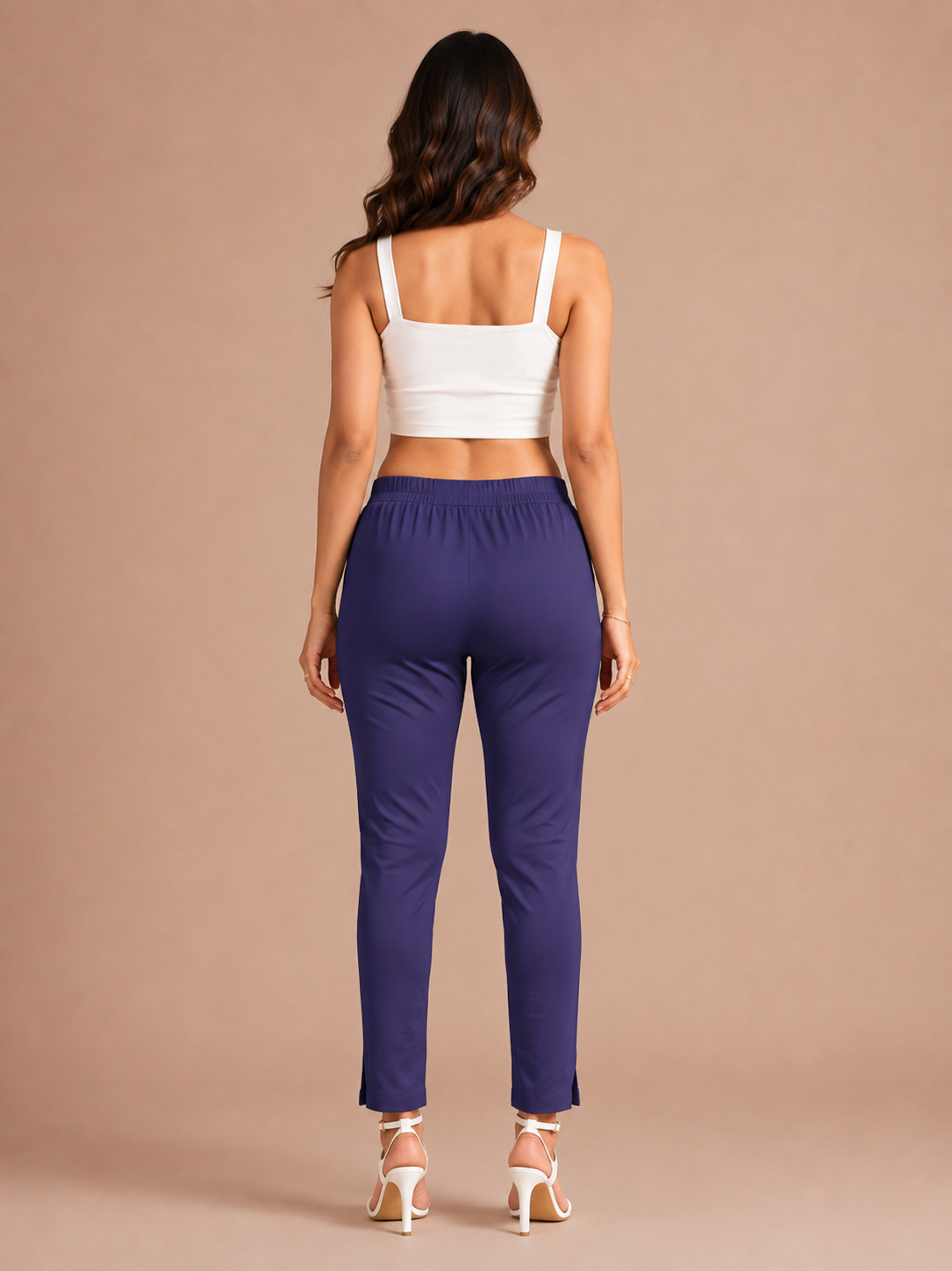 Dark Purple Lycra Stretch Pants