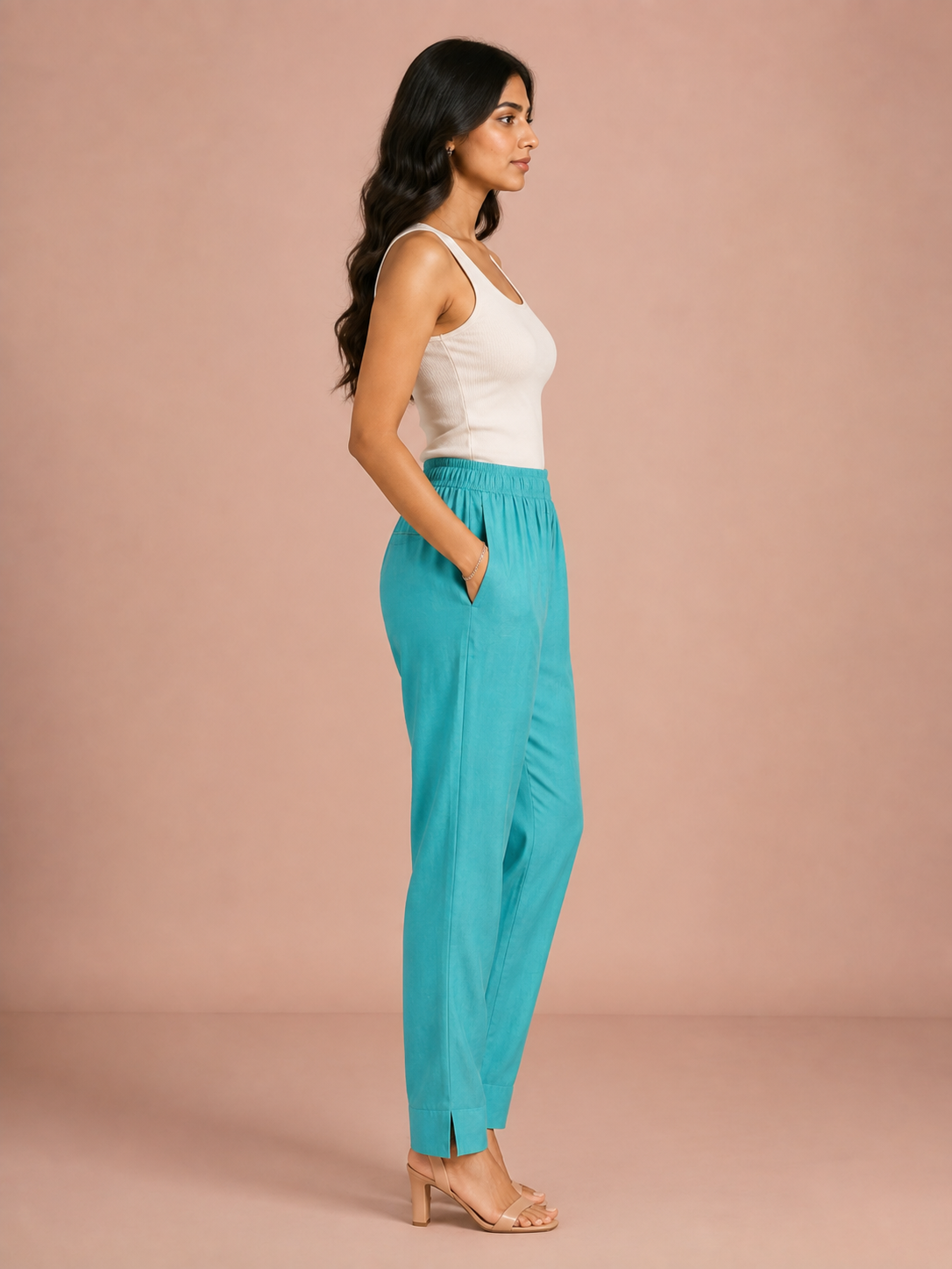 Dark Seafoam Rayon Silk Pants