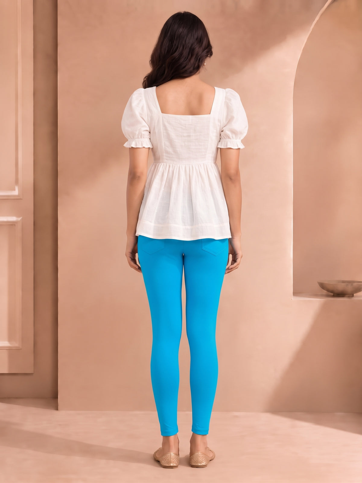 Dark Sky Blue Ankle Length Leggings