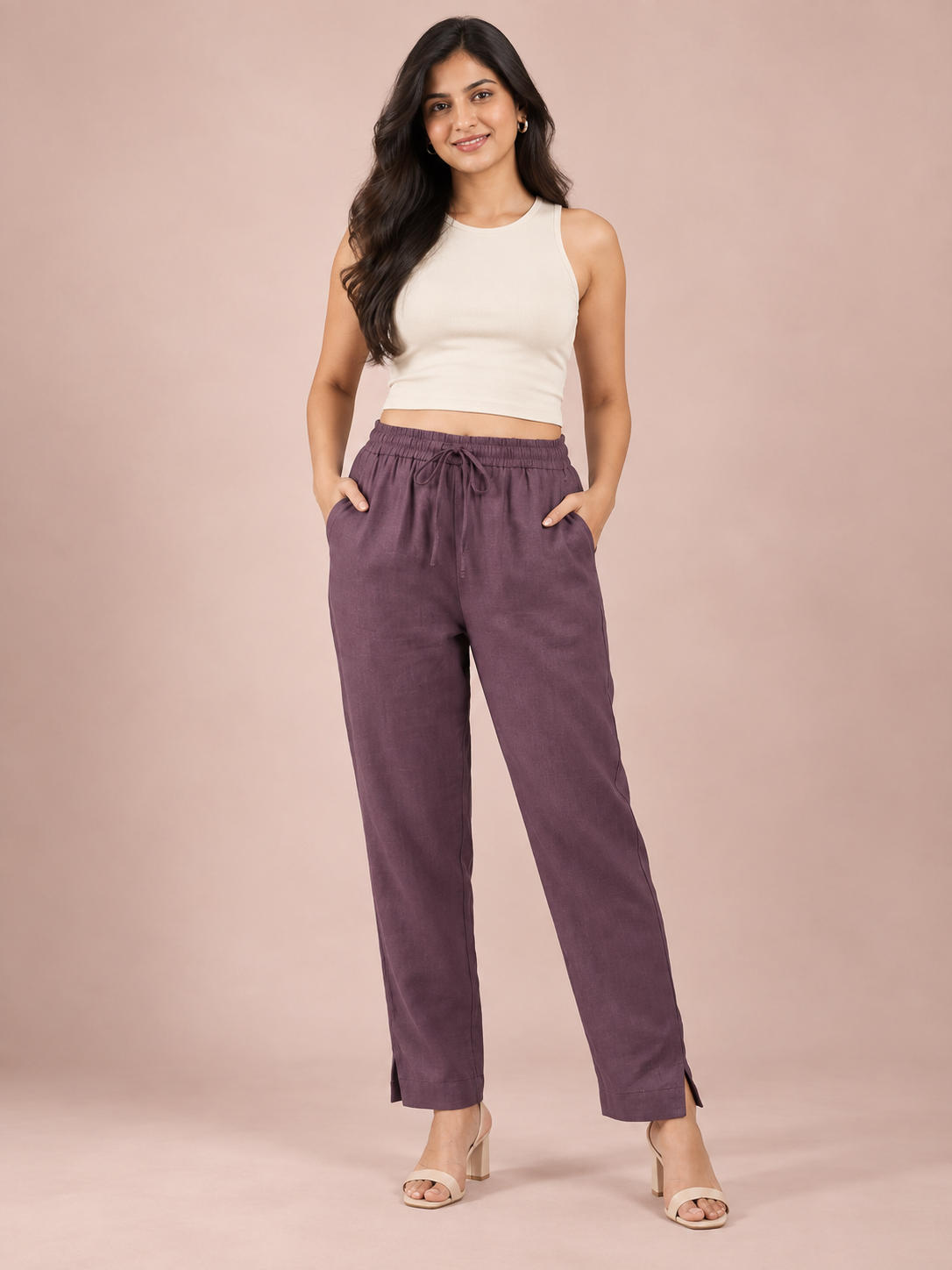 Deep Purple Linen Pant