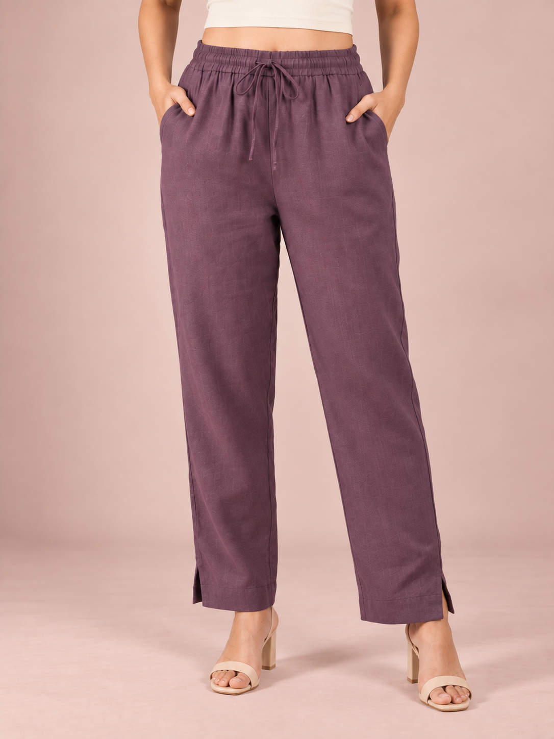 Deep Purple Linen Pant