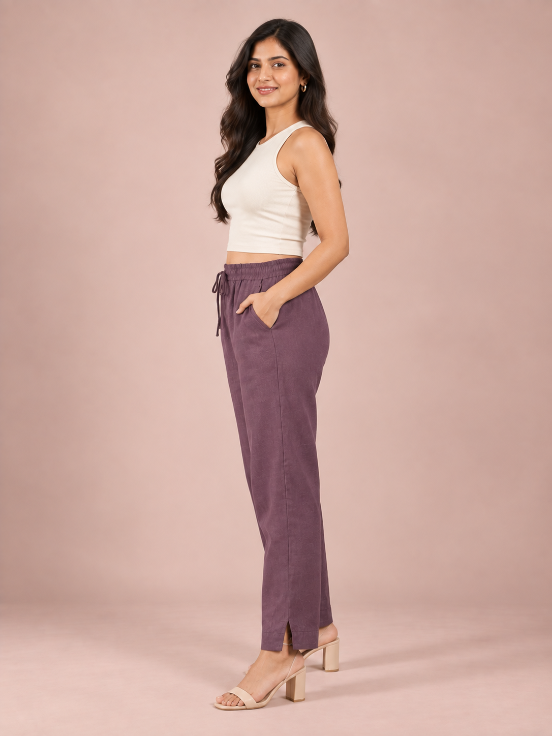 Deep Purple Linen Pant