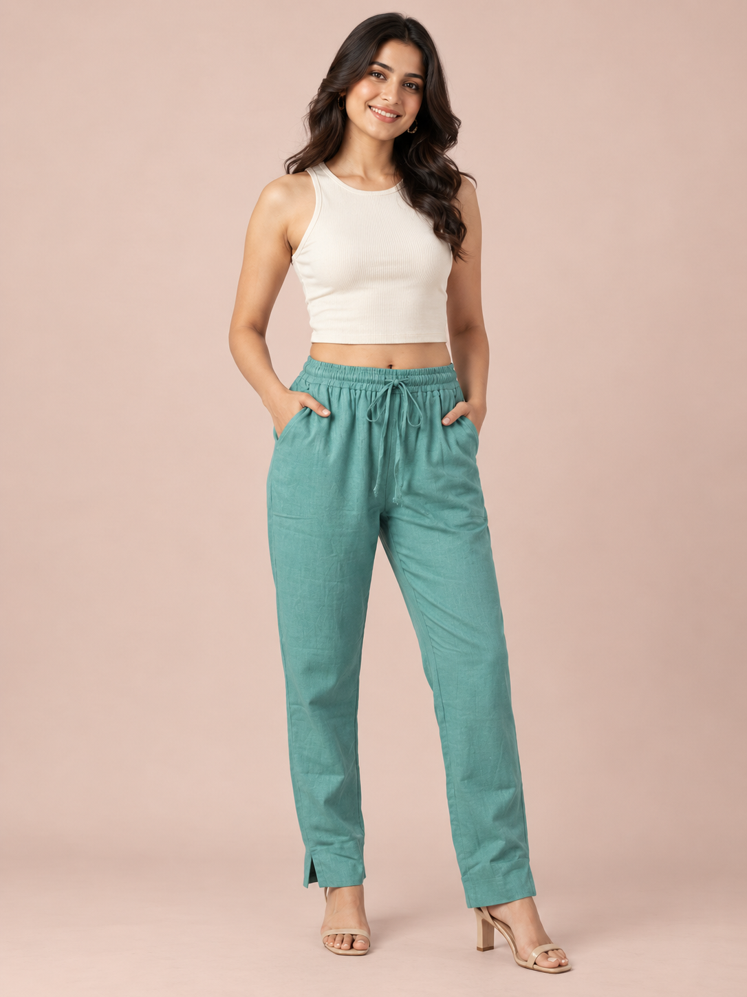 Dusty Green Linen Pant