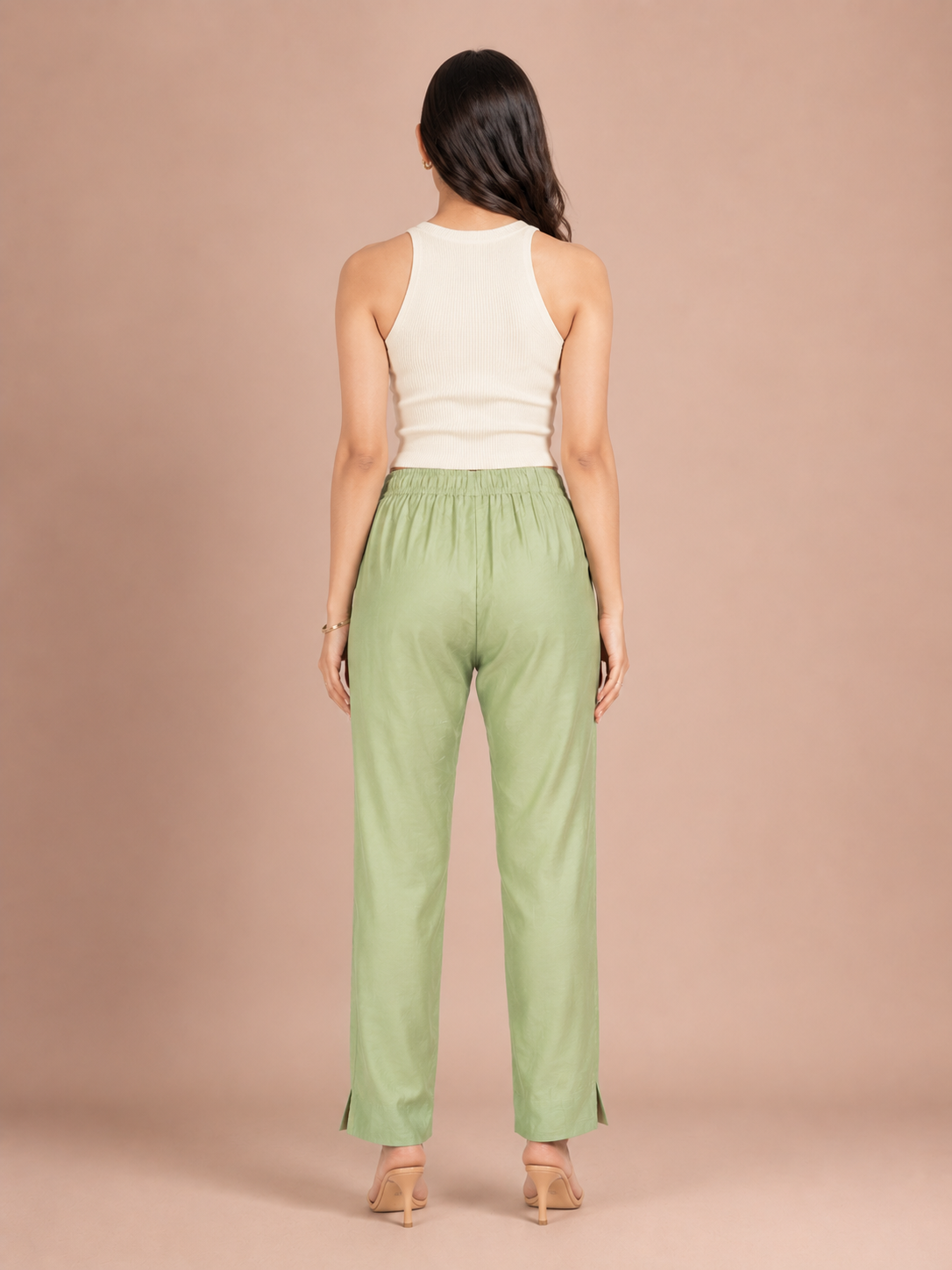 Fire Green Rayon Silk Pants