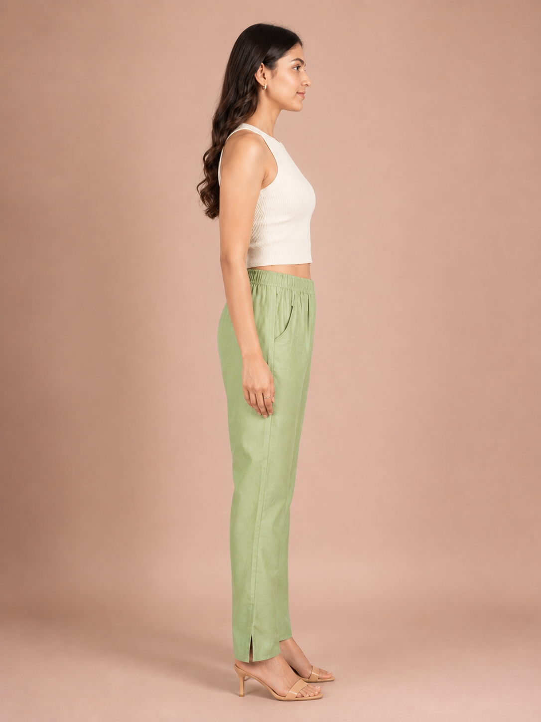 Fire Green Rayon Silk Pants