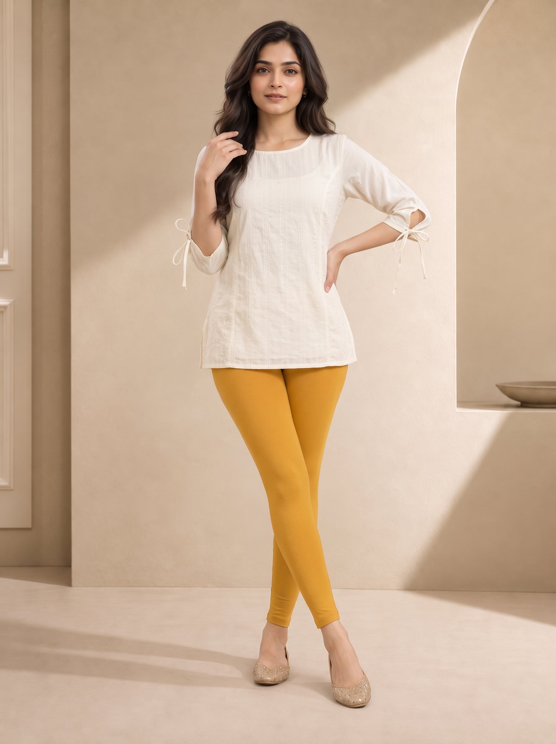 Gold Fusion Ankle Length Leggings